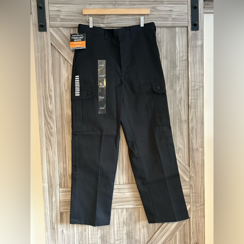 NWT Dakota Men's Black Cargo work Pants 34x40